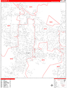 Palm Desert  Wall Map Red Line Style